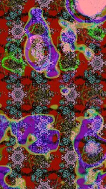 Küçük çiçekli şirin bir desen. Çiçek ve yapraklı çiçek deseni. Raster illüstrasyonu.