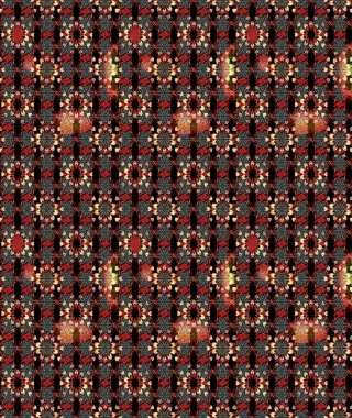 Raster illüstrasyonu. Siyah ve kırmızı renkte şirin çiçekler. Moda baskısı, albüm, ambalaj kağıdı ve duvar kağıdı için zarif dekoratif süslemeler. Küçük çiçekli basit bir çiçek çizimi..