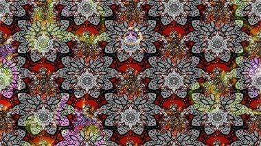 Colour Summer Theme sketch pattern Background. Flat Flower Elements Design. Trendy sketch Floral Pattern In Raster illustration. Beautiful fabric pattern.