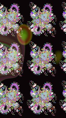 Siyah ve nötr renklerde çiçekler. Raster düz çiçek çizim deseni. Tasarım hediye paketi, tebrik kartları, posterler ve afiş tasarımı.