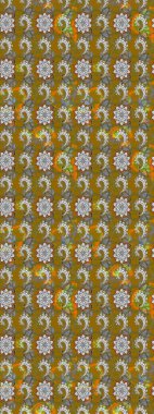 Düz Çiçek Elementleri Tasarımı. Renkli Bahar Teması eskiz kalıbı. Kahverengi ve gri renkli çiçekler. Raster illüstrasyonunda çiçek deseni çizimi.