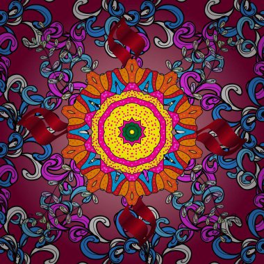 Siyah ve mor renkli güzel çiçeklerle kusursuz desenler suluboya çiçek desenleri duvar kağıdı, kart veya kumaş için fayanslı. Raster..