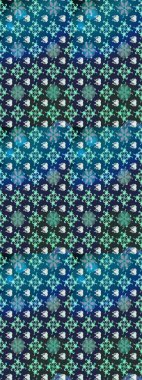 Suluboya çiçekli çiçek deseni. Mavi ve nötr renklerde Asya tekstil tarzında. Raster illüstrasyonu.