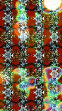 Parlak çiçekli kolaj çiçekleri kahverengi ve yeşil. Çiçek tasarımı için inanılmaz bir kolaj cenneti tarzı. Çiçekli zambaklar eskiz arka planı.