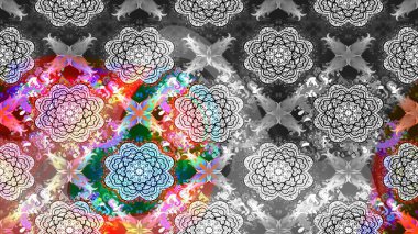 Raster Illustrasyon 'daki Çiçek Deseni' nin son moda çizimi. Düz Çiçek Elementleri Tasarımı. Güzel kumaş deseni. Renkli Yaz Teması çizim şablonu.