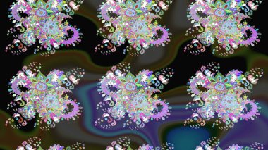 Gri ve siyah renklerde. Küçük çiçekteki sevimli çiçek deseni. Raster deseni. Raster illüstrasyonu. Soyut çiçek çizim kalıbı arkaplanı.