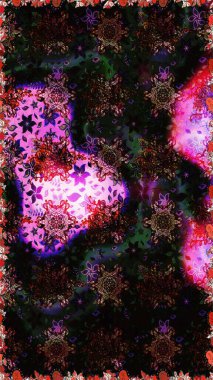 Siyah ve gri renkli çiçekler. Renkli Yaz Temalı Kusursuz Arkaplan. Düz Çiçek Elementleri Tasarımı. Sevimli çiçek raster deseni.