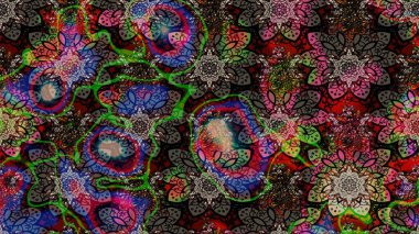 Çiçekli çiçek deseni, suluboya. Raster deseni. Süslü kumaş deseni.