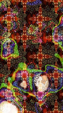 Kahverengi renkli çiçekler. Raster illüstrasyonu. Küçük çiçekte sevimli çiçek deseni var..