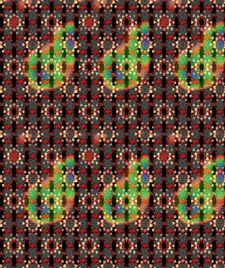 Suluboya, elle çizilmiş. Eskiz arkaplan modeli. Vadinin çiçekleri siyah ve kahverengi renklerde. Raster - stok.