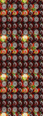 Sketch Floral Pattern in Raster illustration. Fancy fabric pattern. Colour Spring Theme sketch pattern Background. Flat Flower Elements Design.