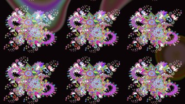 Sevimli çiçek raster deseni. Siyah ve kahverengi renkte çiçekler. Düz Çiçek Elementleri Tasarımı. Renk Bahar Teması eskiz şablonu.