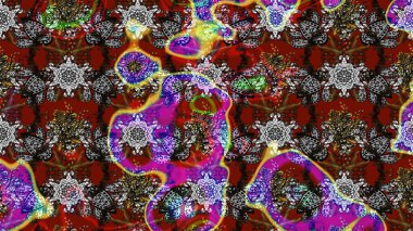 Sevimli çiçek raster deseni. Renkli Bahar Teması eskiz kalıbı. Düz Çiçek Elementleri Tasarımı. Gri ve kahverengi renkte çiçekler.