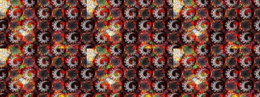 Siyah ve kahverengi renklerde. Raster illüstrasyonu. Çiçek buketleriyle klasik tarzda eskiz deseni.