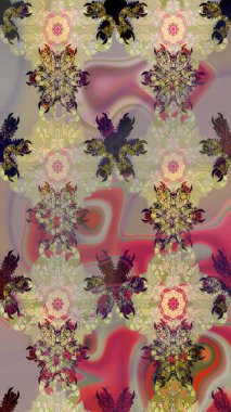 Motley illüstrasyonu. Küçük renkli çiçekler. Çiçekli bahar çiçekleri. Moda baskıları için zarif bir şablon. Küçük çiçekte şirin desenler.