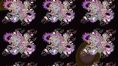 El çizimi Raster çizimi. Parlak elementlerin. Çizim çiçek deseni duvar kağıdı, web sitesi arkaplanı, paket kağıdı, davetiye, broşür, pankart veya web sitesi için kullanılabilir.