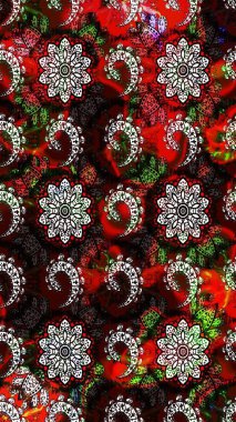 Gömlek baskısı için çiçek boyası. Çiçek desenli eskiz. Siyah ve kahverengi renkte çiçekler.