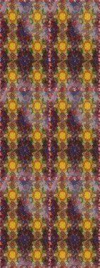 Arkaplan dokusu, duvar kağıdı, kahverengi ve yeşil renkli çiçek teması. Kabile sanatı boho baskısı, klasik çiçek arkaplanı. Soyut etnik raster çizim kalıbı.