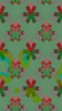 Yeşil renklerde. Anti-stres için soyut örnek sayfası. Raster illüstrasyonu.