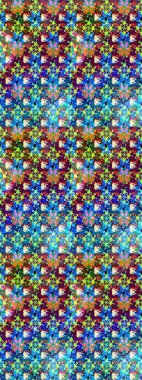 Raster illüstrasyonu. Robot resim. Şirin çiçek elementleri. Mavi ve yeşil renkte çiçekler.