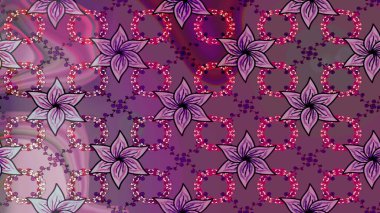 Raster. Mor ve nötr renklerde güzel çiçeklerle kusursuz desen, suluboya çiçek deseni, duvar kağıdı, kart veya kumaş için fayanslı.