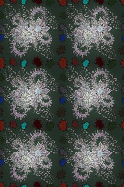 Tarafsız ve yeşil renklerde çiçekler. Küçük çiçekte sevimli çiçek deseni var..