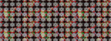 Robot resim. Raster illüstrasyonu. Küçük çiçekte sevimli çiçek deseni var..