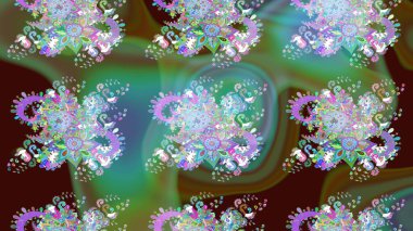 Eskiz arkaplan modeli. Raster - stok. Suluboya, elle çizilmiş. Vadinin çiçekleri yeşil ve kahverengi renklerde.