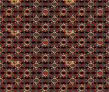 Sevimli çiçek raster deseni. Sketch Colour Spring Theme eskiz kalıbı. Siyah ve kırmızı renkte çiçekler. Düz Çiçek Elementleri Tasarımı.