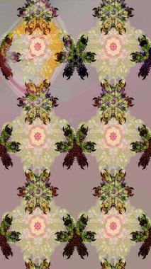 Küçük bir çiçekte eskiz deseni. Hoş bir çiçek geçmişi var. Güzel kumaş deseni. Raster illüstrasyonu.