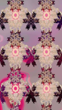 Çiçeksel nötr çizim kalıbı. Raster çiçek izi. Raster Yumuşak kumaş deseni. Klasik taslak çizimi.