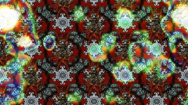 Raster - stok. Eskiz arkaplan modeli. Yapraklı çiçekler ve papatya çiçekleri kahverengi ve yeşil renklerde.