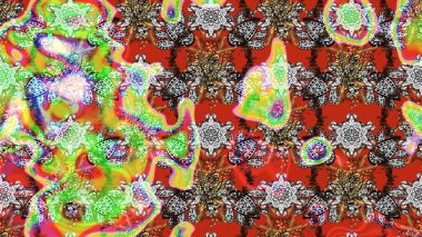 Raster Modaya uygun kumaş deseni. Renkli Bahar Teması eskiz kalıbı. Gri ve nötr renkli şirin çiçek desenleri. Düz Çiçek Elementleri Tasarımı.