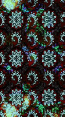 Çiçek deseni. Chichi 'nin kumaş kalıbını çiz. Renkli Bahar Teması eskiz kalıbı. Düz Çiçek Elementleri Tasarımı. Raster illüstrasyonu.