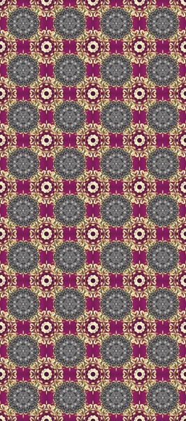 Seamless textured curls. Raster golden pattern. Oriental style arabesques golden pattern on a gray, purple and beige colors with golden elements.