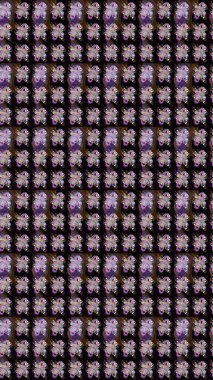 Çiçekli çizim şekli. Renkli Bahar Teması eskiz kalıbı. Siyah renkli çiçekler. Düz Çiçek Elementleri Tasarımı.