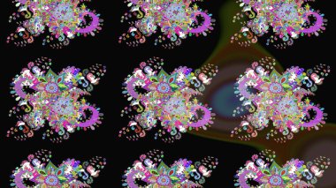 Nazikçe, güzel çiçek arkaplanı. Çiçekli karalama şeklinde Raster çiçek deseni. Siyah ve kahverengi renkte çiçekler.