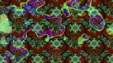 Şirin çiçekler. Çizgi çizimi kalıbı. Raster Moda kumaş deseni.