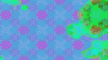 Düz Çiçek Elementleri Tasarımı. Mavi renkli çiçekler. Raster illüstrasyonundaki çiçek desenli çizim. Renkli Bahar Teması çizim şablonu.