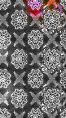 Çiçekli çizim şekli. Düz Çiçek Elementleri Tasarımı. Gri ve nötr renkte çiçekler. Renkli Bahar Teması çizim şablonu.