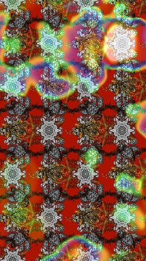 Flowers on gray and brown colors. Colour Spring Theme sketch pattern Background. Flat Flower Elements Design. Sketch Floral Pattern in Raster illustration.