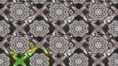 Düz Çiçek Elementleri Tasarımı. Süslü kumaş deseni. Raster illüstrasyonundaki çiçek desenli çizim. Renkli Bahar Teması çizim şablonu.