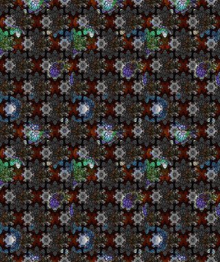 Sevimli çiçek raster deseni. Renkli Bahar Teması eskiz kalıbı. Düz Çiçek Elementleri Tasarımı. Siyah renkte çiçekler.