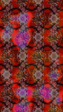 El çizimi Raster çizimi. Çizim çiçek deseni duvar kağıdı, web sitesi arka planı, ambalaj kağıdı, davetiye, broşür, afiş veya web sitesi için kullanılabilir. Parlak elementlerin.