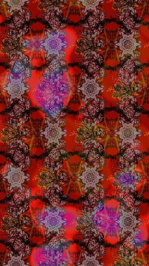 El çizimi Raster çizimi. Çizim çiçek deseni duvar kağıdı, web sitesi arka planı, ambalaj kağıdı, davetiye, broşür, afiş veya web sitesi için kullanılabilir. Parlak elementlerin.