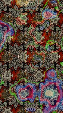 Raster çiçek izi. Çiçeksel gri çizim deseni. Klasik taslak çizimi.