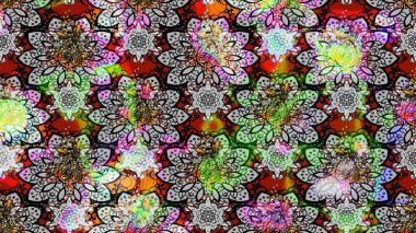 Çiçek buketleriyle klasik bir eskiz şekli. Gri renklerde. Raster illüstrasyonu.