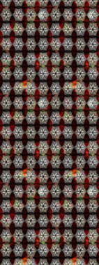 Siyah ve kahverengi renkte çiçekler. Raster illüstrasyonu. Çizim çiçek deseni duvar kağıdı için kullanılabilir.