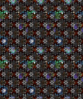 Sevimli çiçek raster deseni. Renkli Bahar Teması eskiz kalıbı. Düz Çiçek Elementleri Tasarımı. Siyah renkte çiçekler.