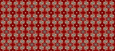 Altın elementli kırmızı, kahverengi ve gri renklerde kusursuz klasik desen. Kırmızı, kahverengi ve gri renklerde altın sarısı desenler. Noel, kar tanesi, yeni yıl.